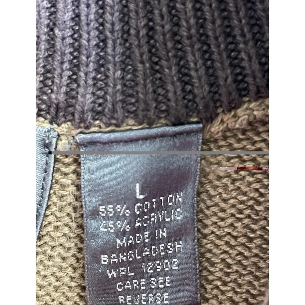 Oscar De La Renta Sweater Men Size Large 1/4 Zip Pullover Mock Neck‎ Beige